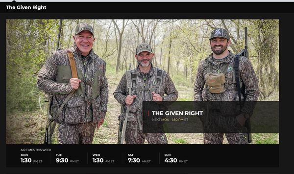 The Given Right - Hunting TV Show Airs This Week